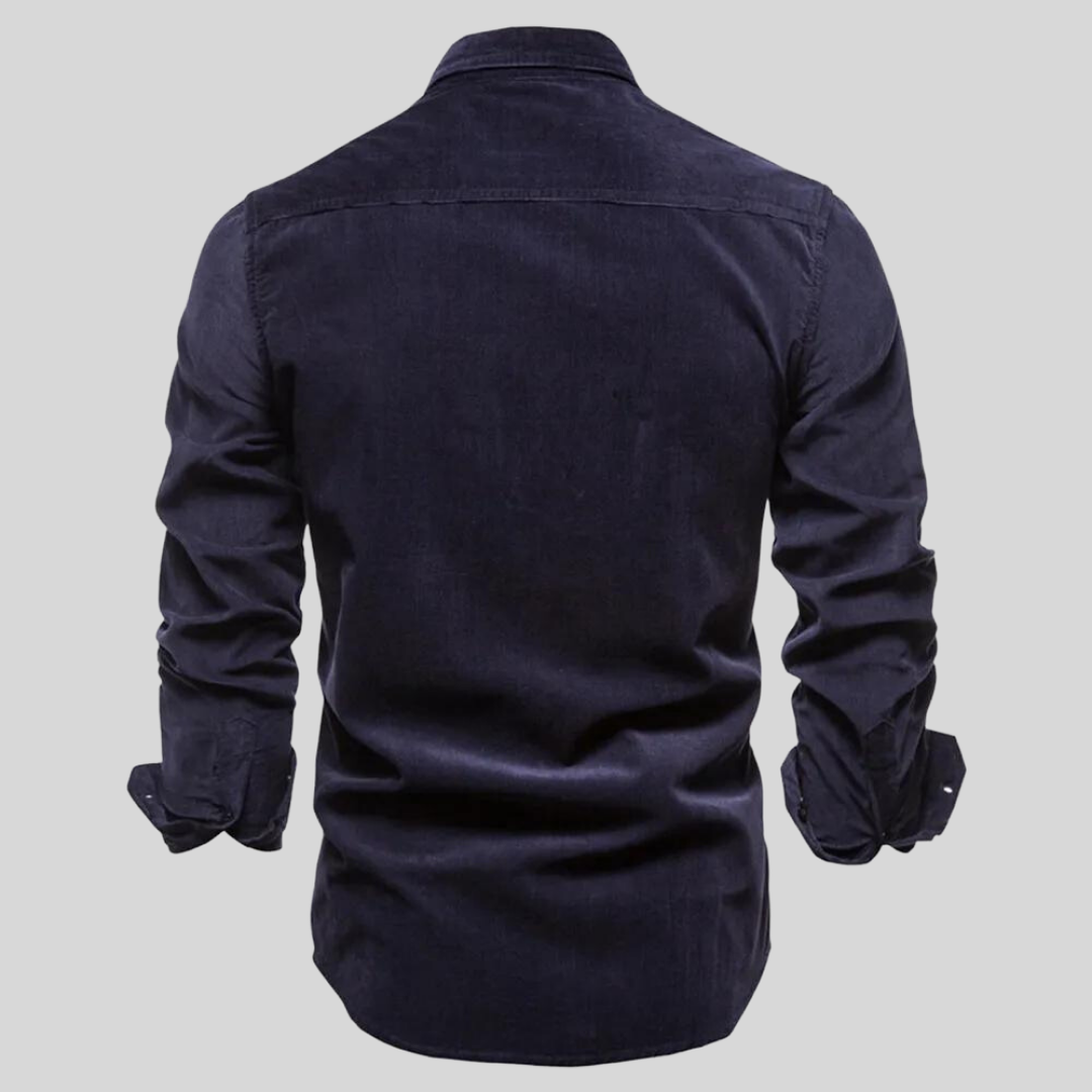 Herren Cordhemd Langarm Button-Up