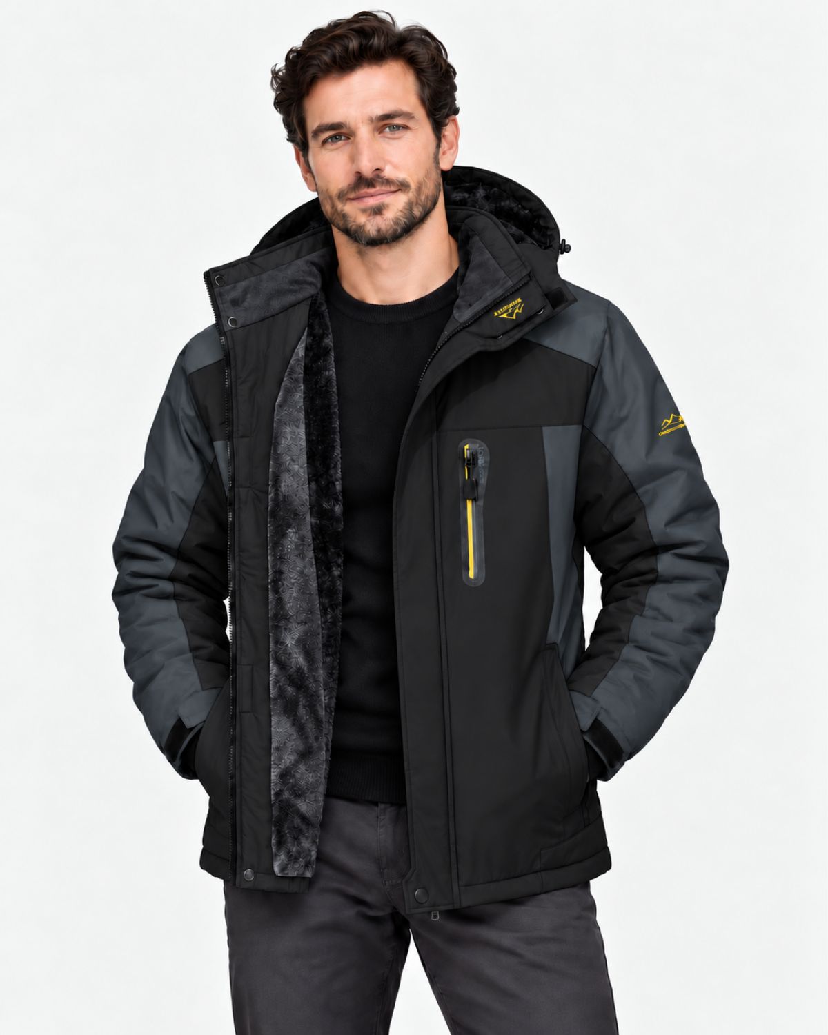 Herren Winterjacke Mit Kapuze Für Kalte Tage