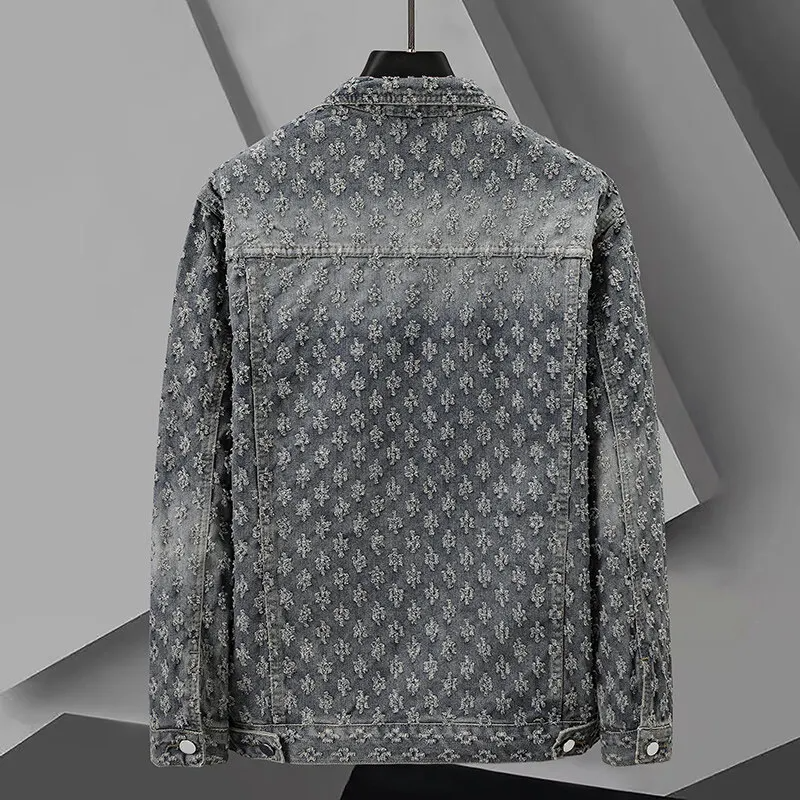 Men's jacket with jacquard pattern and tailored fit