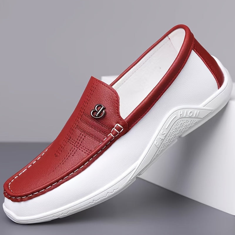 Herren-Loafer Zum Hineinschlüpfen, Metalldetails, Leichte Sohle