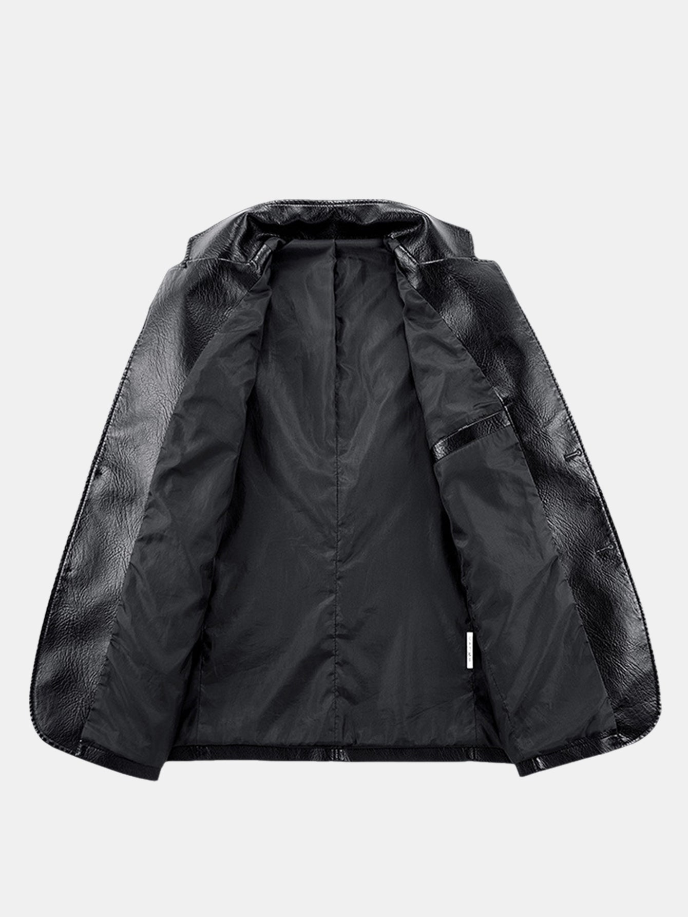 Men's blazer with lapel collar and button closure