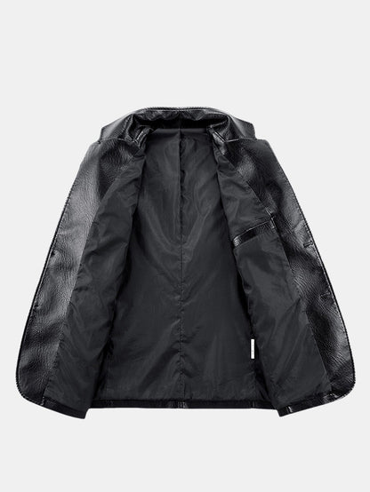 Men's blazer with lapel collar and button closure