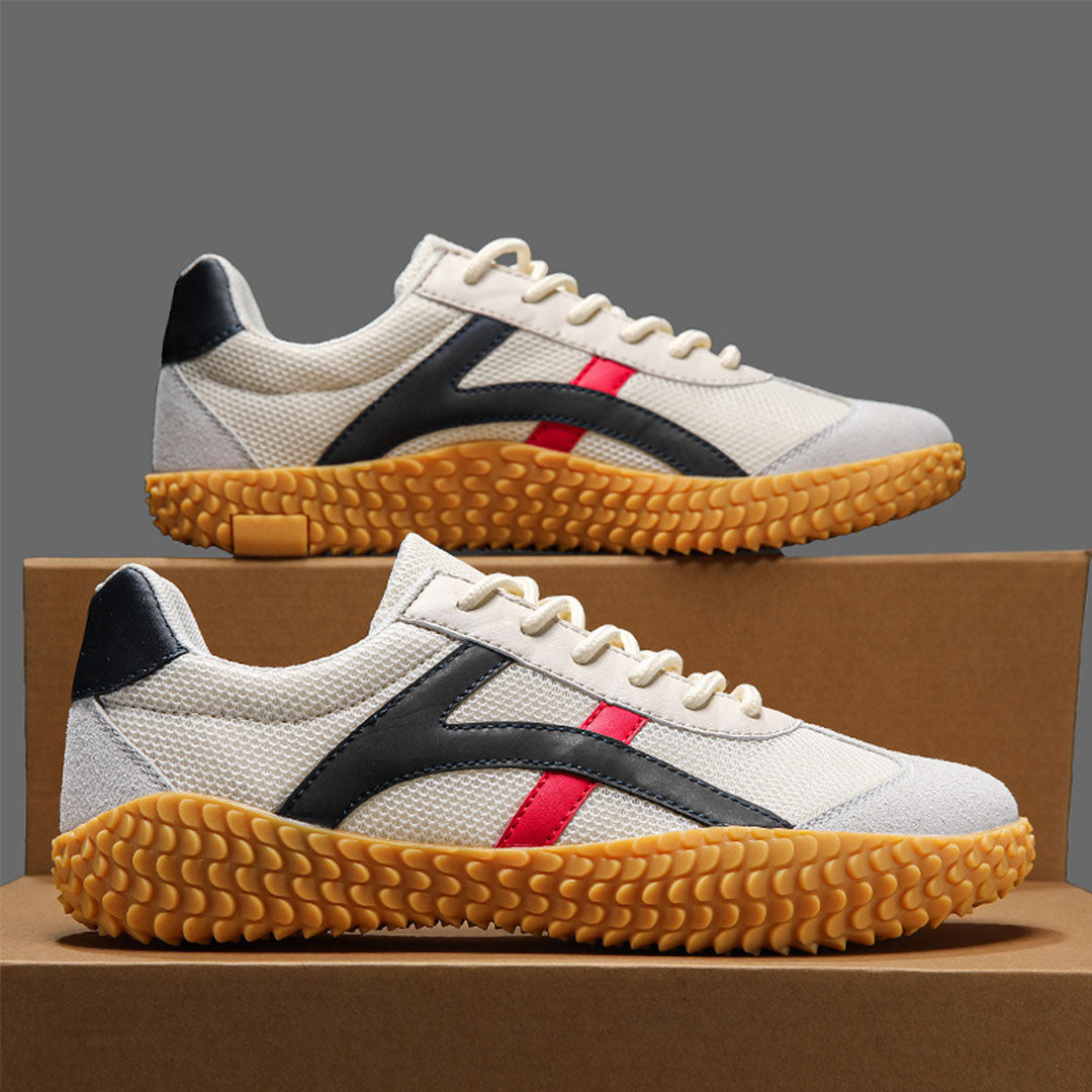 Herren Retro-Sneaker Mit Kontraststreifen Und Gummilaufsohle