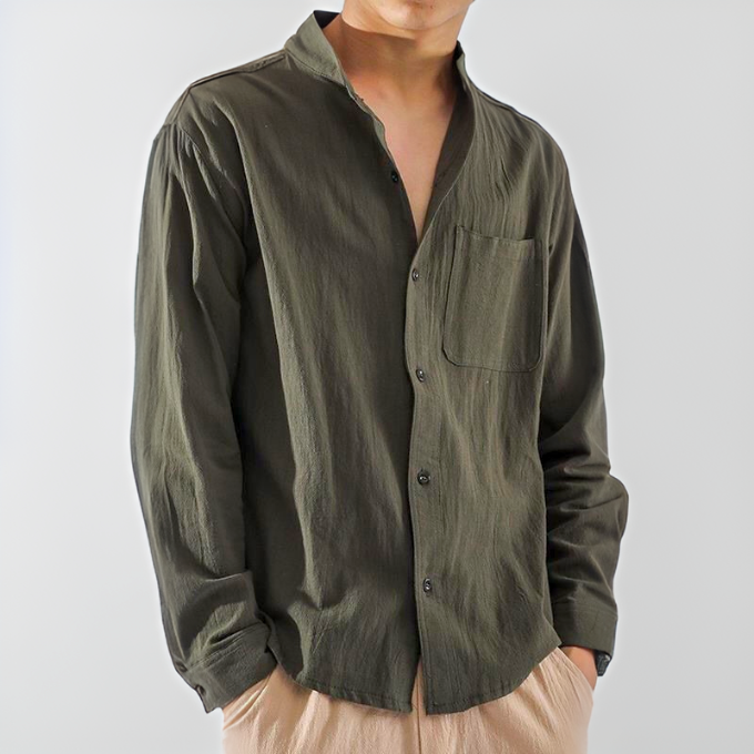 Herren-Sommerhemd mit Knopfleiste, lockerer Passform und leichtem Design