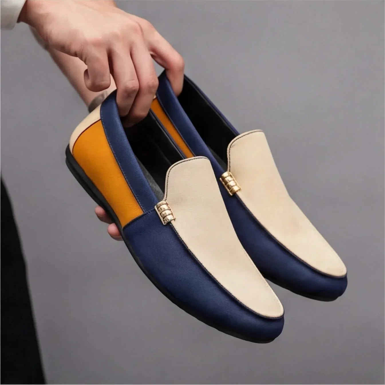 Herren-Slipper Aus Canvas, Leichtes, Lässiges Patchwork-Design