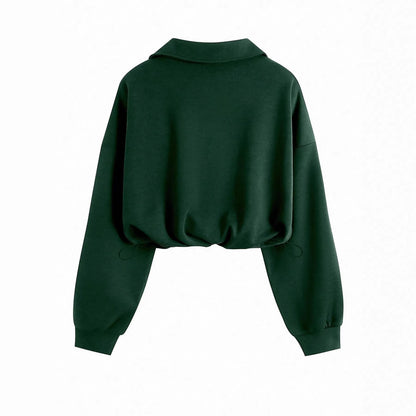 Langarm Sweatshirt Mit Reissverschluss Aus Baumwollmischung