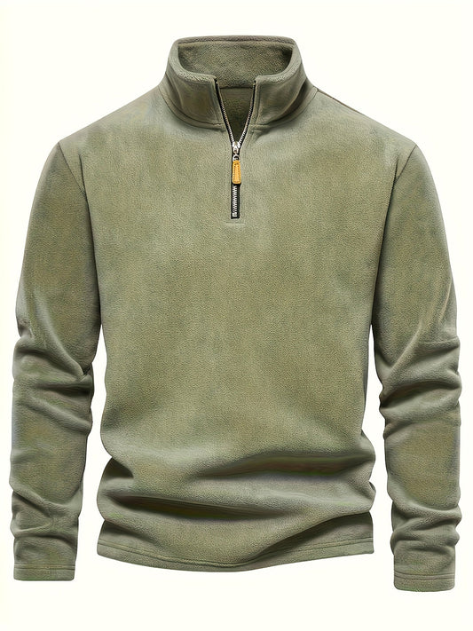 Herren Half-Zip Pullover mit Stehkragen und Langarm