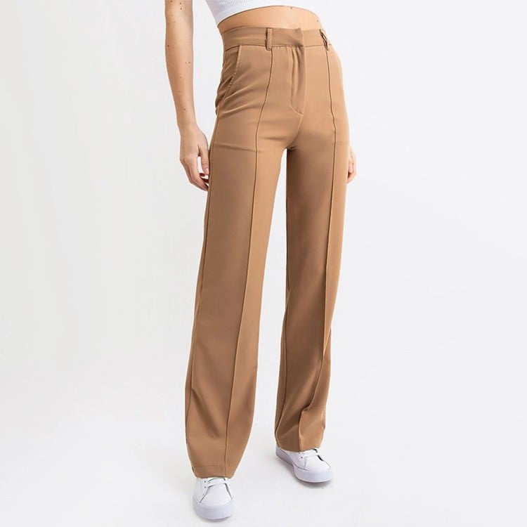 Women's business trousers with high waist and straight leg – Classic style