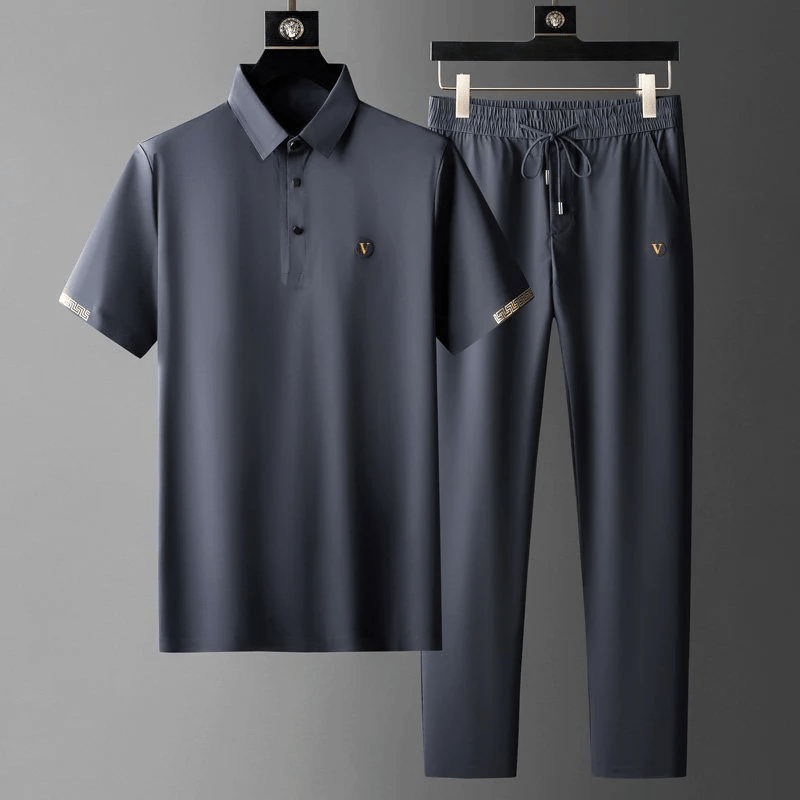 Herren Frühlings-Lounge-Set Slim-Fit-Shirt Mit Lockerer Jogginghose