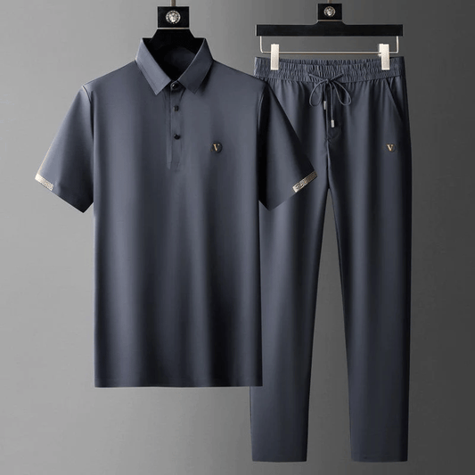 Herren Frühlings-Lounge-Set Slim-Fit-Shirt Mit Lockerer Jogginghose