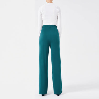 Damen Hochtaillen-Slim-Schlaghose in Unifarbe
