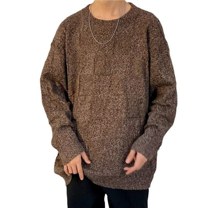 Herren Winter Pullover Rautenmuster Langarm Lockerer Schnitt – Woll-Mischung