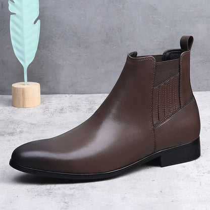Herren Chelsea Stiefel Schlupfdesign Spitzform Mittelhoher Schaft
