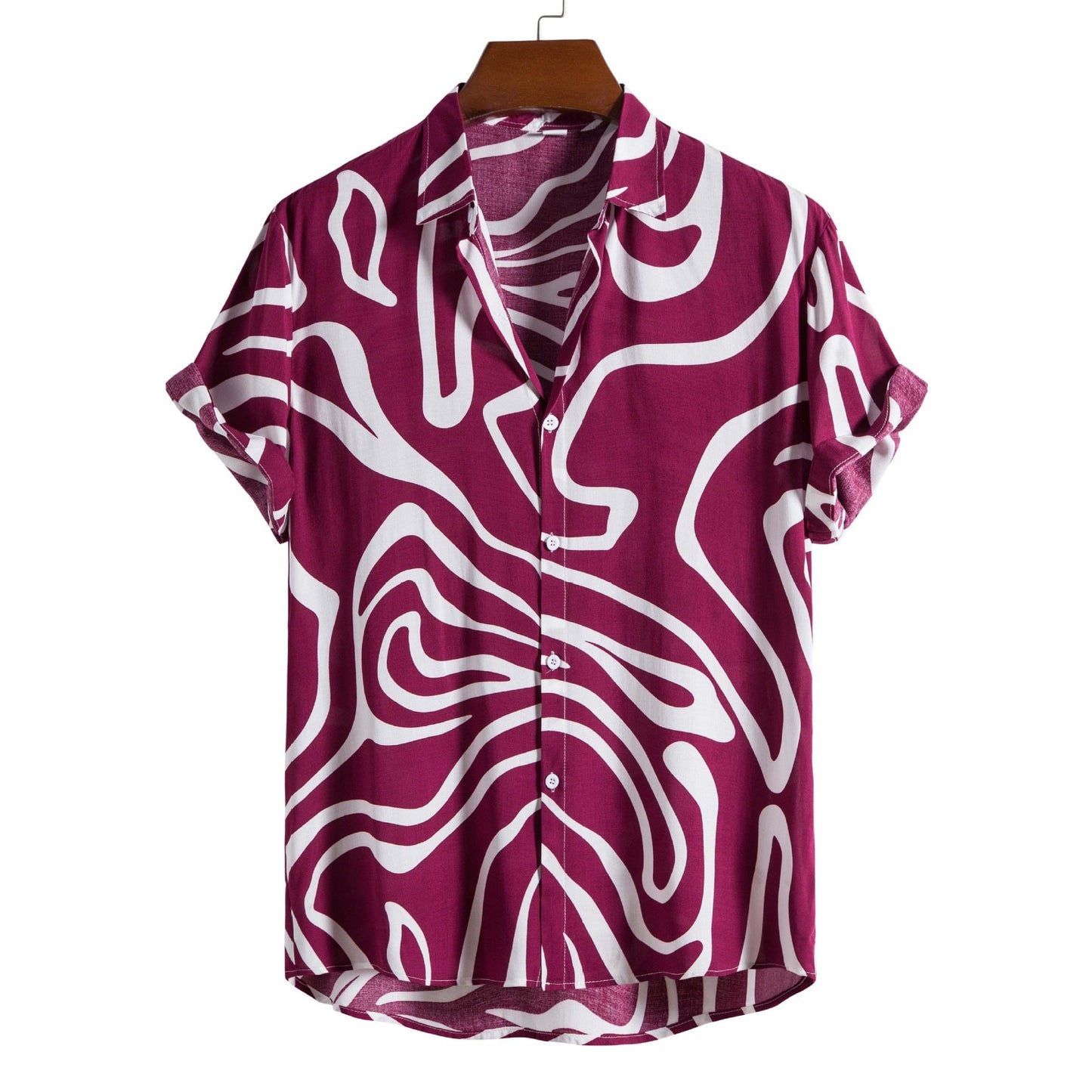 Herren Plus Sommer Kurzarm-Cardigan Mit Geometrischem Print, Grün, Hellgrün