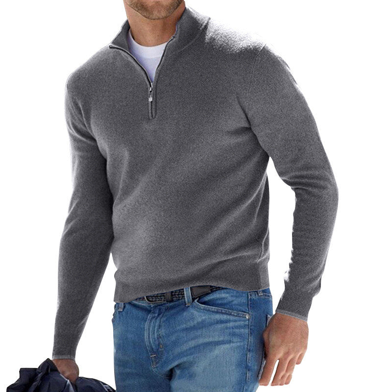 Herren Cardigan Langarm Schlichtes Design Offene Vorderseite – Woll-Mischung