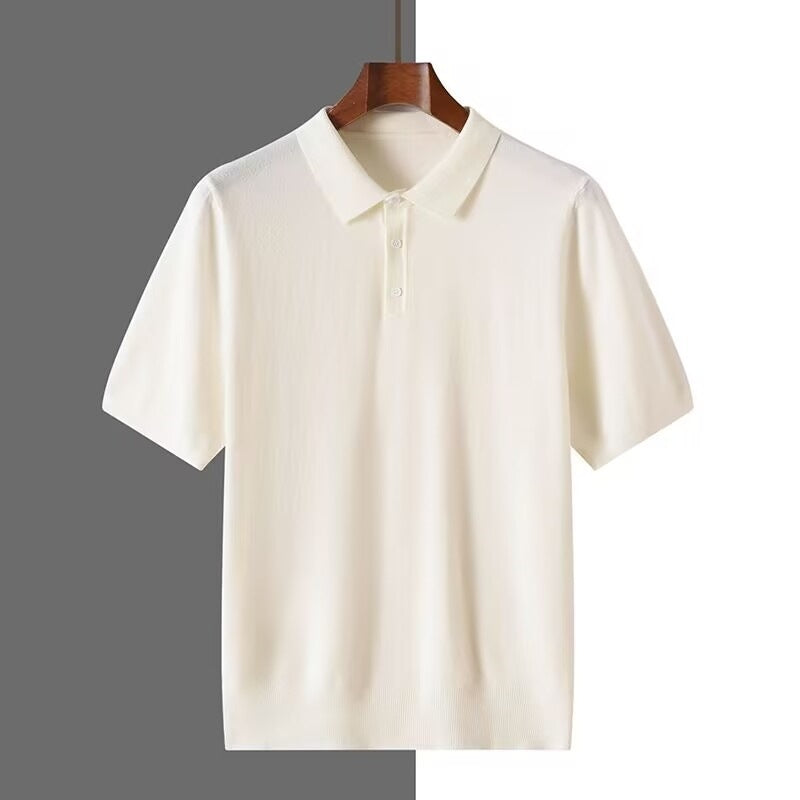 Herren Sommer Poloshirt Kurzarm Unifarbenes Design