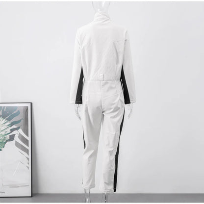 Damen Winter Skianzug Mit Reißverschluss Und High-Waist-Hose