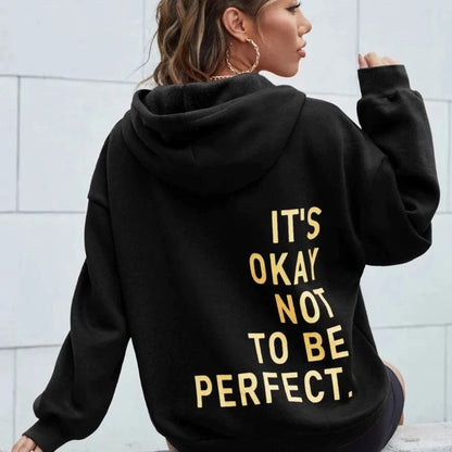 Damen-Hoodie mit Kapuze und lockerem Schnitt von vorne