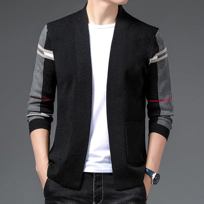 Herren Winter Strickpullover Schmale Passform Langarm – Woll-Mischung