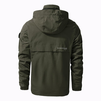 Kapuzenjacke Herren Oversize Langarm Outdoor Einfarbig – Baumwoll-Mischung