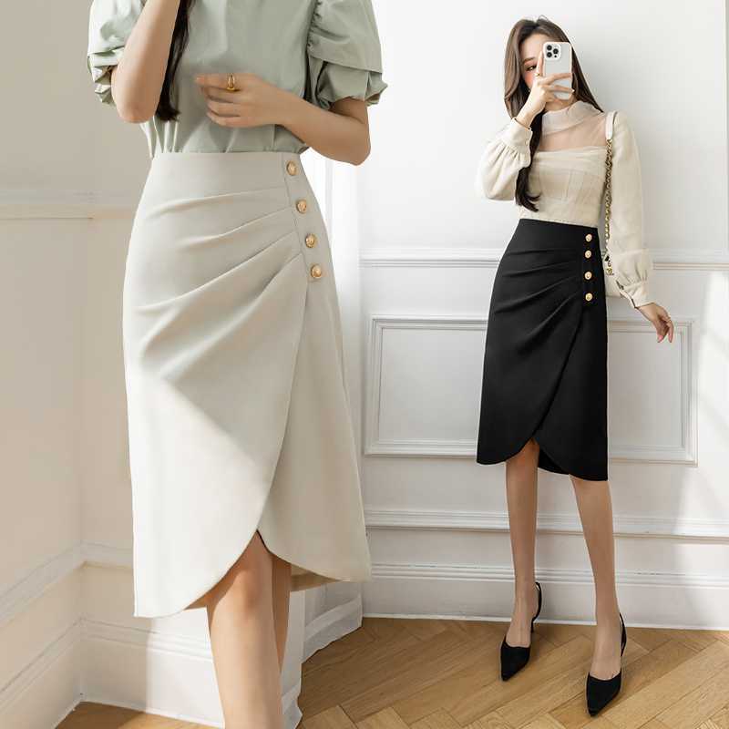 Plissierter Midirock für Damen mit Schlitz und tailliertem Bund – Eleganter Stil