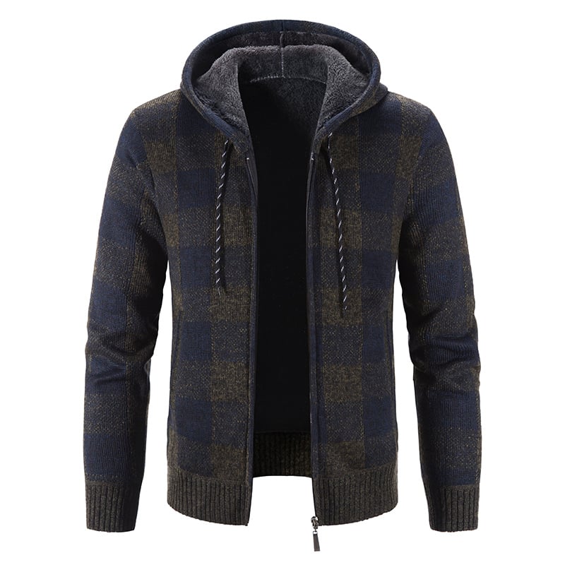 Men's Knit Cardigan Loose Fit Long Sleeve Open Design – Wool Blend