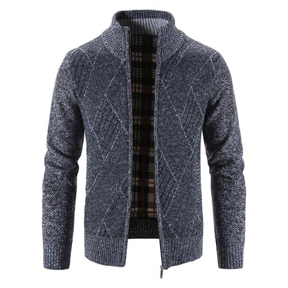Men's Knit Cardigan Loose Fit Long Sleeve Open Design – Wool Blend