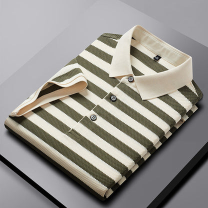 Men's Striped Short-Sleeve Round-Neck Shirt