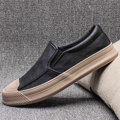 Men's shoes with artificial polyurethane upper and rubber sole