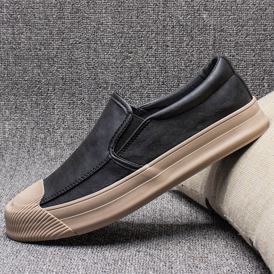 Men's shoes with artificial polyurethane upper and rubber sole