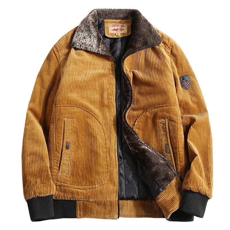 Men's winter cord jacket with cotton filling