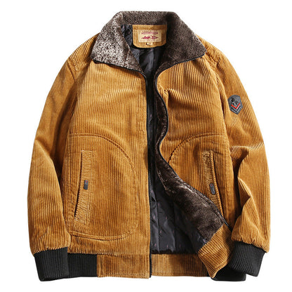 Men's winter cord jacket with cotton filling