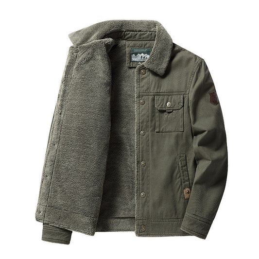 Winterjacke für Herren mit Polokragen und Fleece-Futter