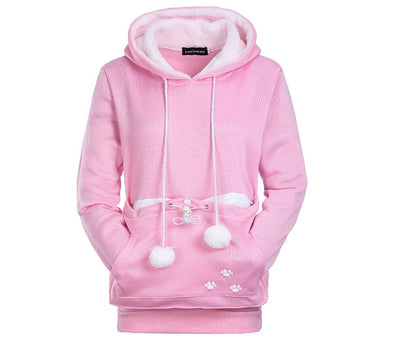 Damen-Pullover-Hoodie mit Katzen-Print und langen Ärmeln