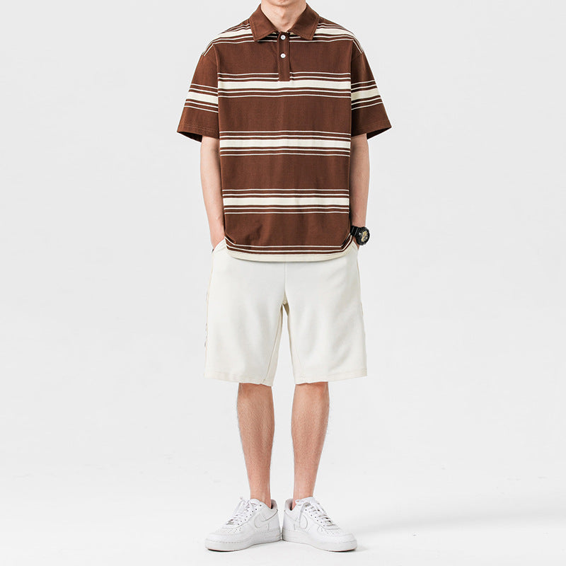 Men's Summer Two-Piece Sports Set Short-Sleeve T-Shirt Mid-Length Shorts Solid Color Outfit Multiple Sizes