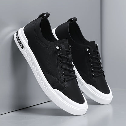 Herren Sneakers Mit Schnürung, Glattem Obermaterial, Gepolstertem Fußbett