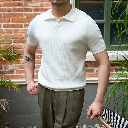 Herren-Strickpullover Mit Rippstricksaum, Business-Pullover, Langarm