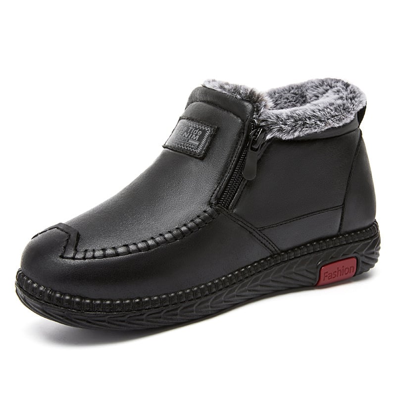 Women's winter boots with plush lining and flat sole