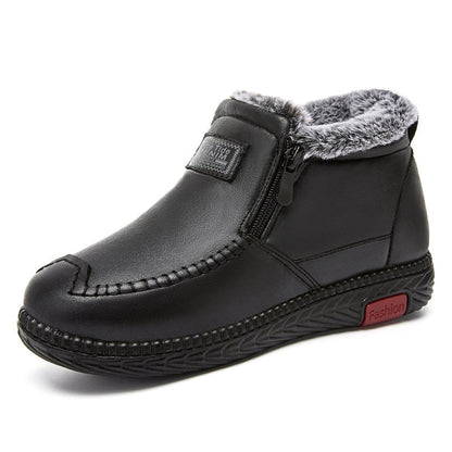 Women's winter boots with plush lining and flat sole