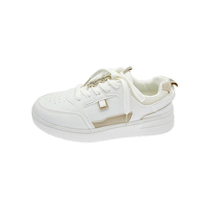Women's sneakers with thick sole and rounded toe – PU look