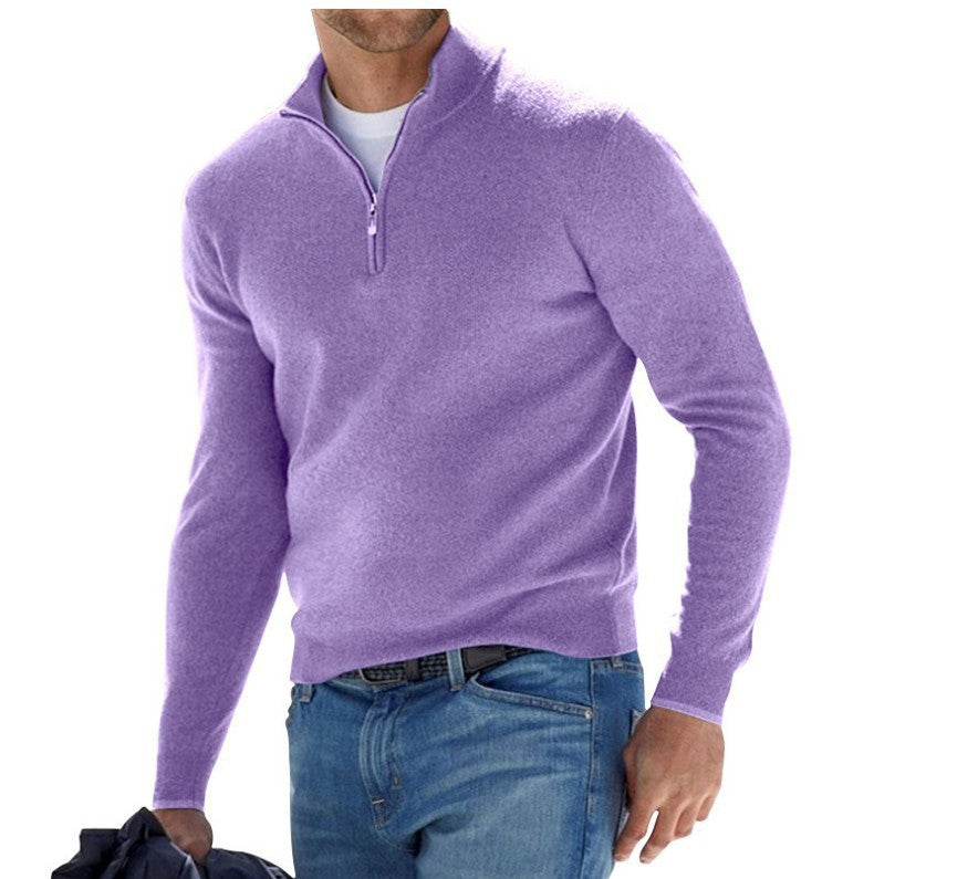 Herren Cardigan Langarm Schlichtes Design Offene Vorderseite – Woll-Mischung