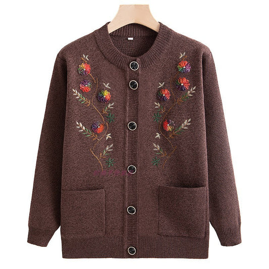 Damen Winter Strickjacke im lockeren Schnitt mit 3D-Muster