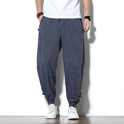 Herren Chinohose mit Geradem Bein – Kordelzug Lockerer Schnitt