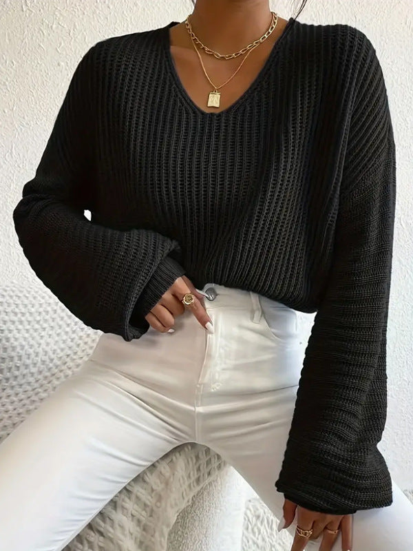 Kurz Geschnittener Pullover Mit V Ausschnitt