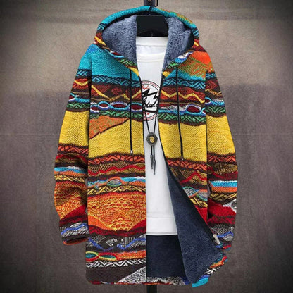 Damen Fleecejacke Mit Künstlerischem Print Für Den Herbst