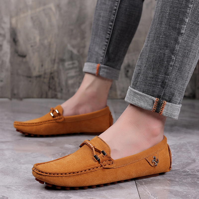Men's Loafer Soft Surface Coiled Strap Moc Toe