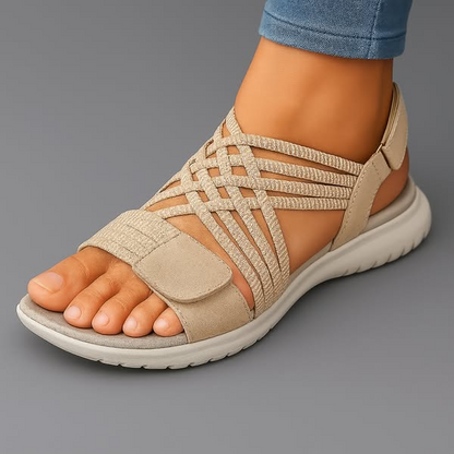 Damen-Sommersandalen Mit Verstellbarem Riemen, Runder Zehenpartie Und Rutschfester Sohle