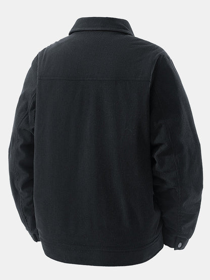 Men&#39;s autumn jacket with lining and snap button closure