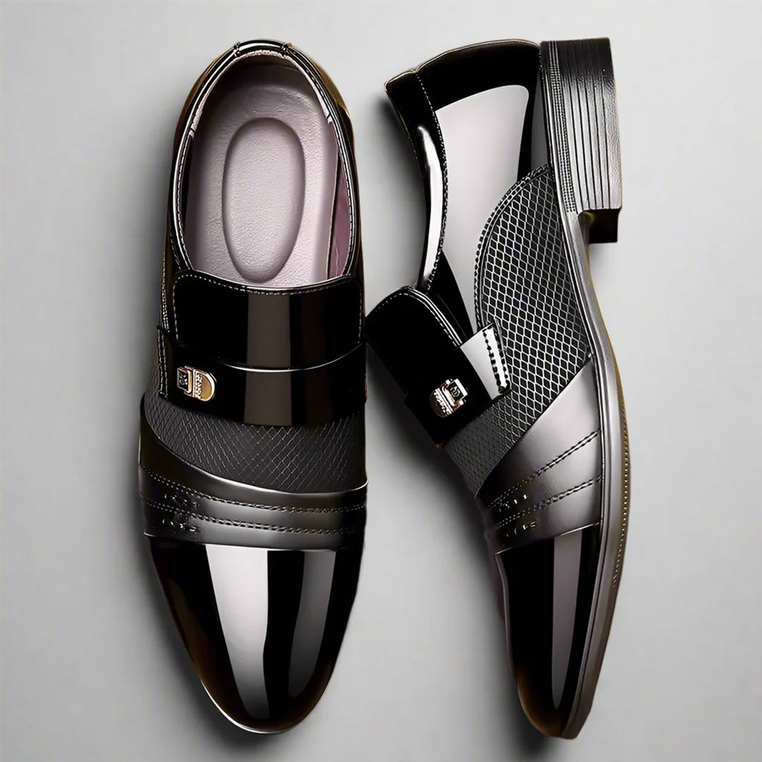 Herren Loafer Mit Schnallenriemen Und Strukturierter Laufsohle