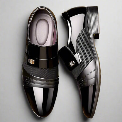 Herren Loafer Mit Schnallenriemen Und Strukturierter Laufsohle